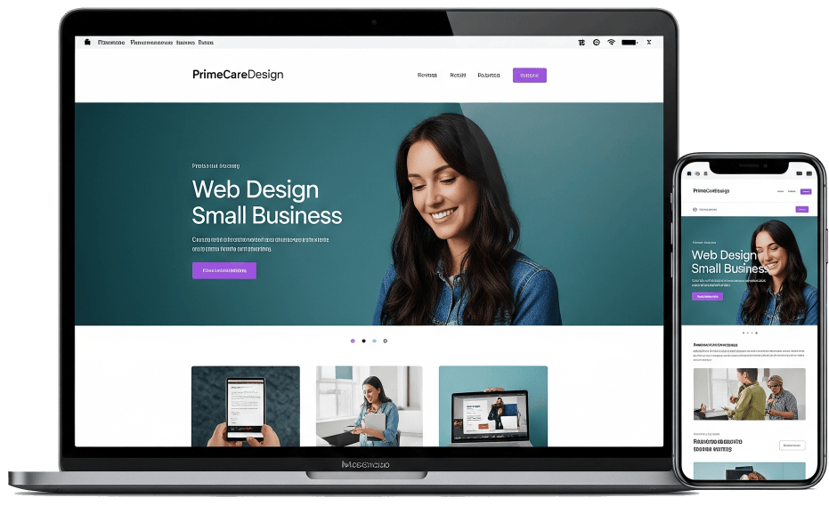 Laptop with PrimeCareDesign Website